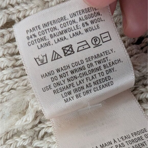 Sleeping on Snow Oarsin Hooded Cardigan Womens Size Small Cream Open Knit - Picture 7 of 12